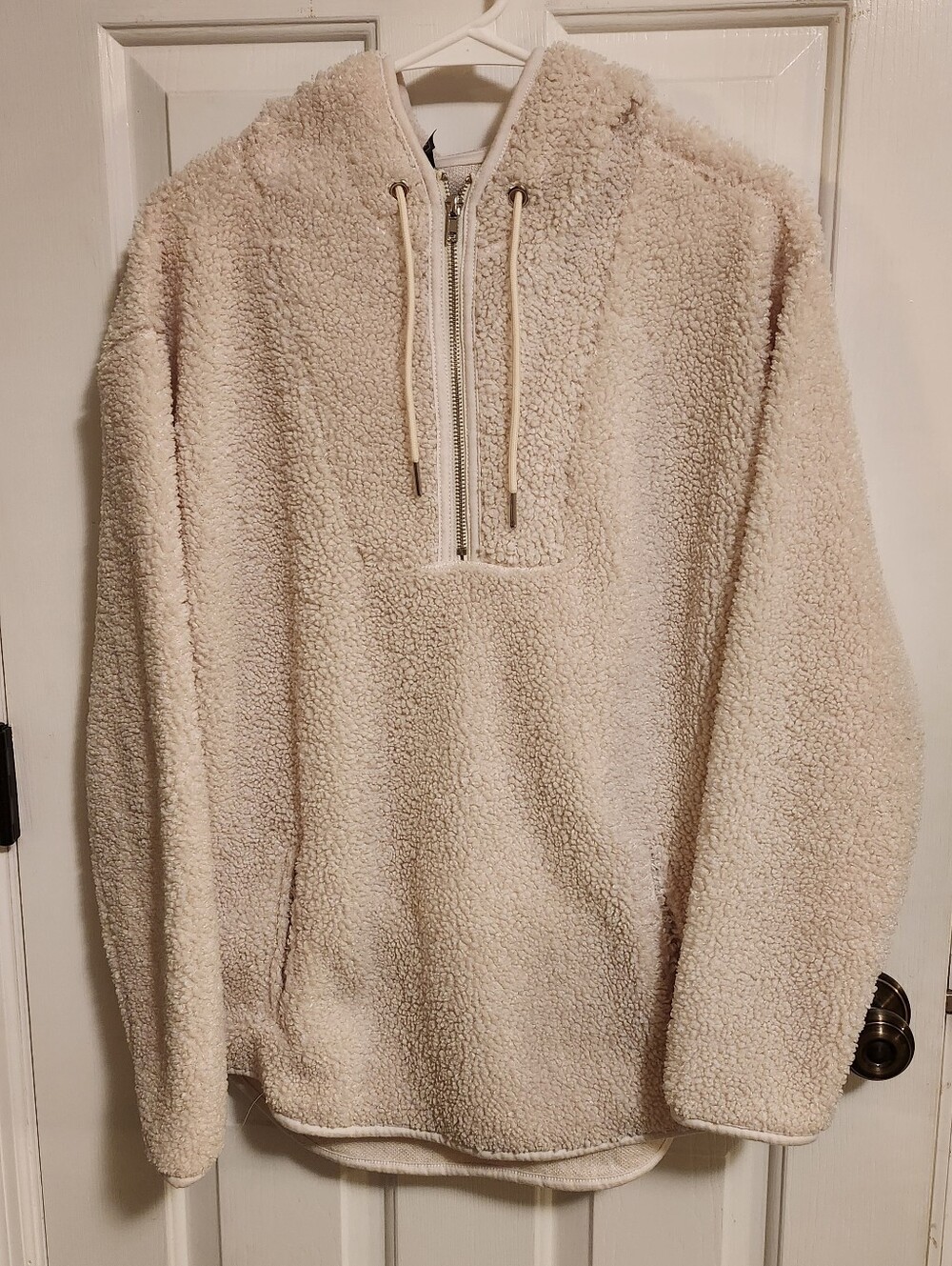 ALYA Francescaās Boucle Cowl Neck Hoodie Cream Size M